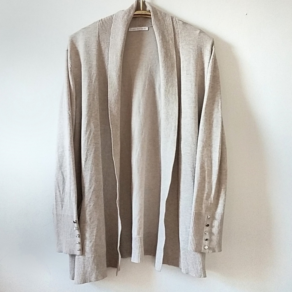 Linda Mathews cardigan, Ivory, 1X